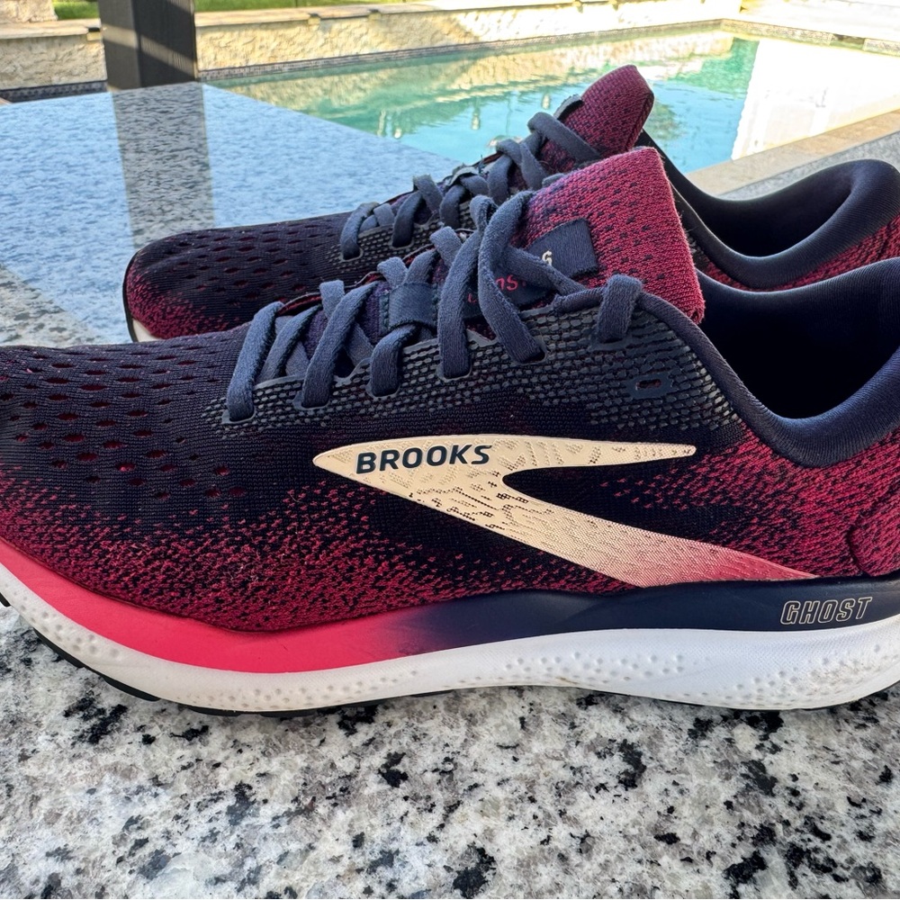 Brooks Women's Running Shoes - Black and Pink ghost 16 size 10